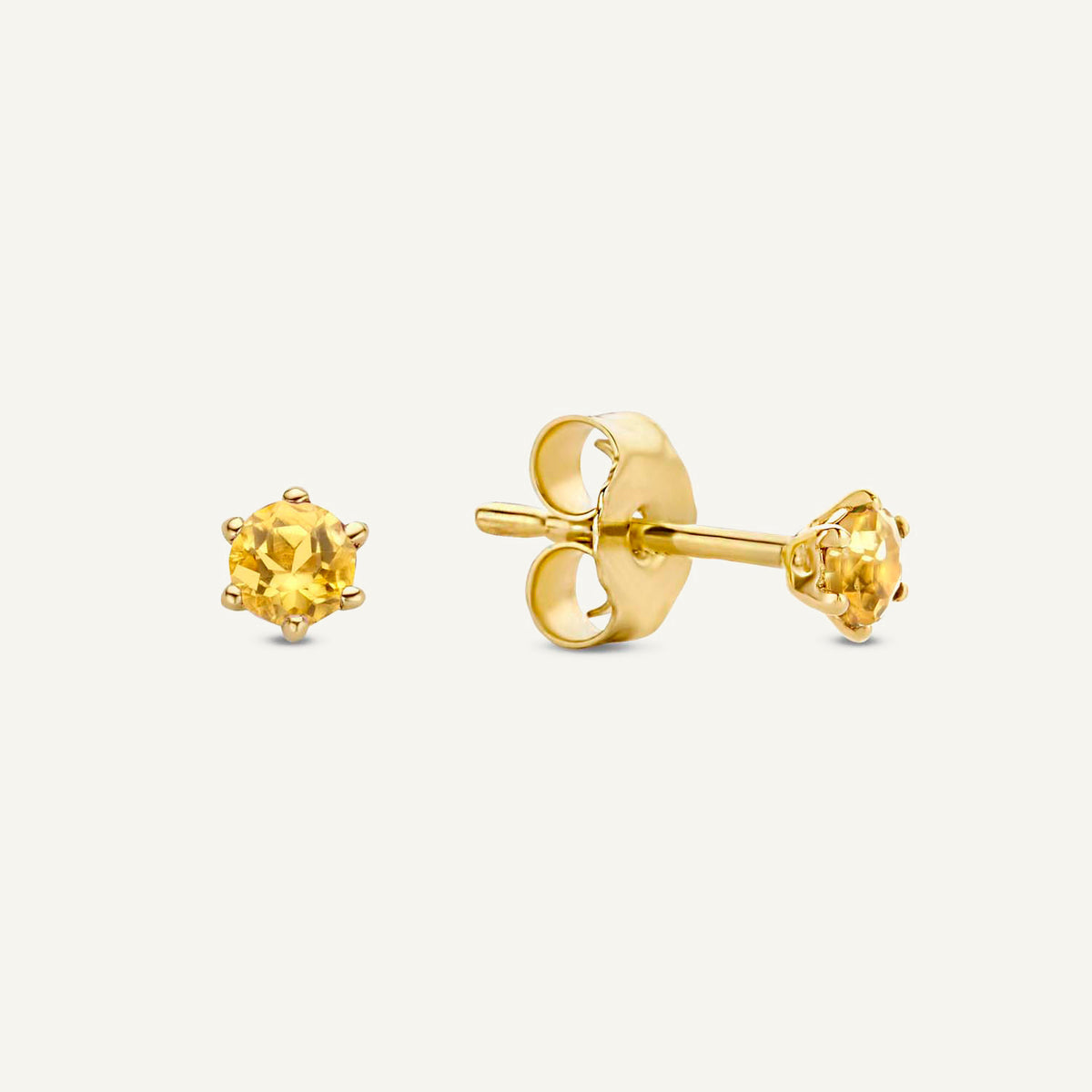 Jackie Citrine Studs in 14K Yellow Gold