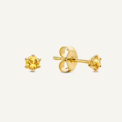 Jackie Citrine Studs in 14K Yellow Gold