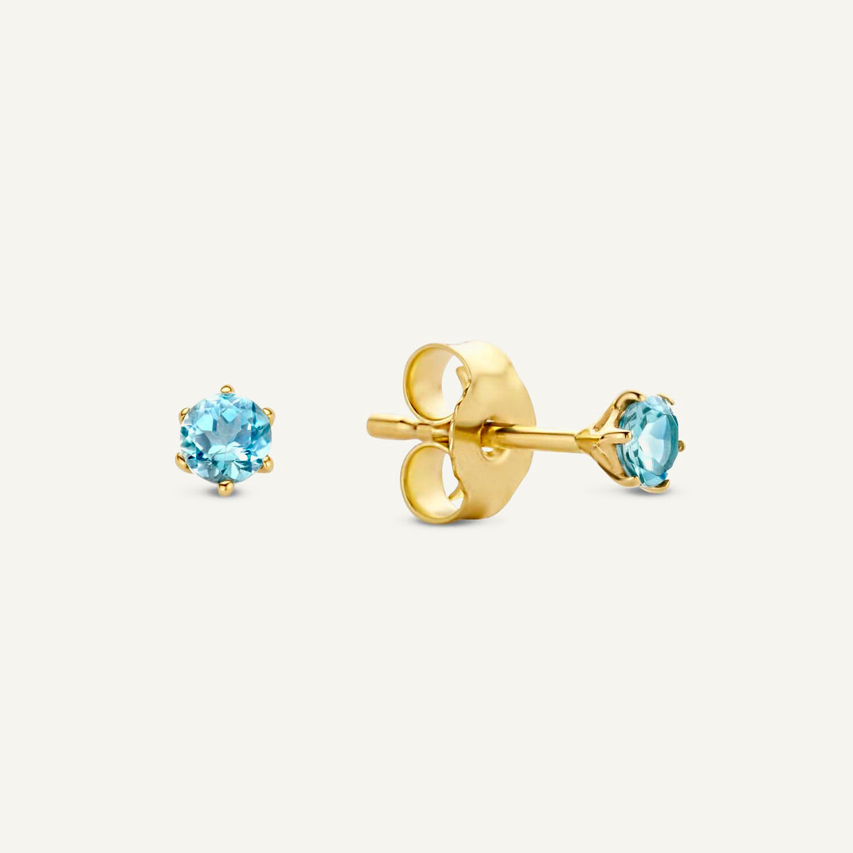 Jackie Blue Topaz Studs in 14K Yellow Gold