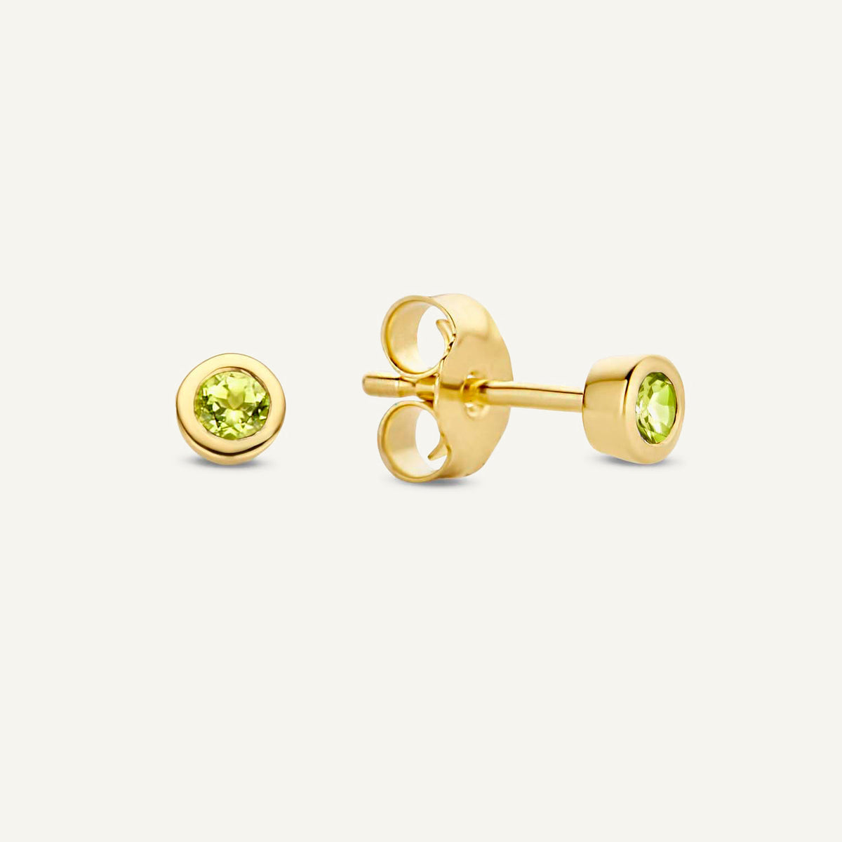 Jackie Peridot Studs in 14K Yellow Gold