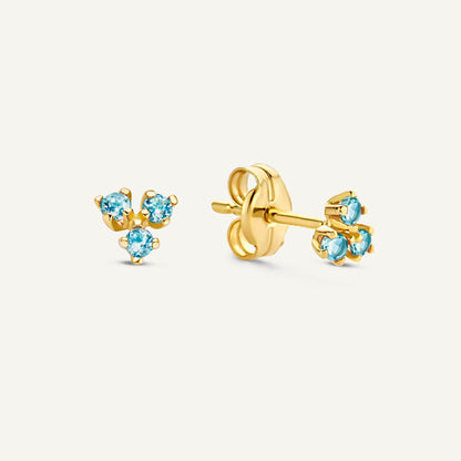 Triangle Topaz Studs in 14K Yellow Gold