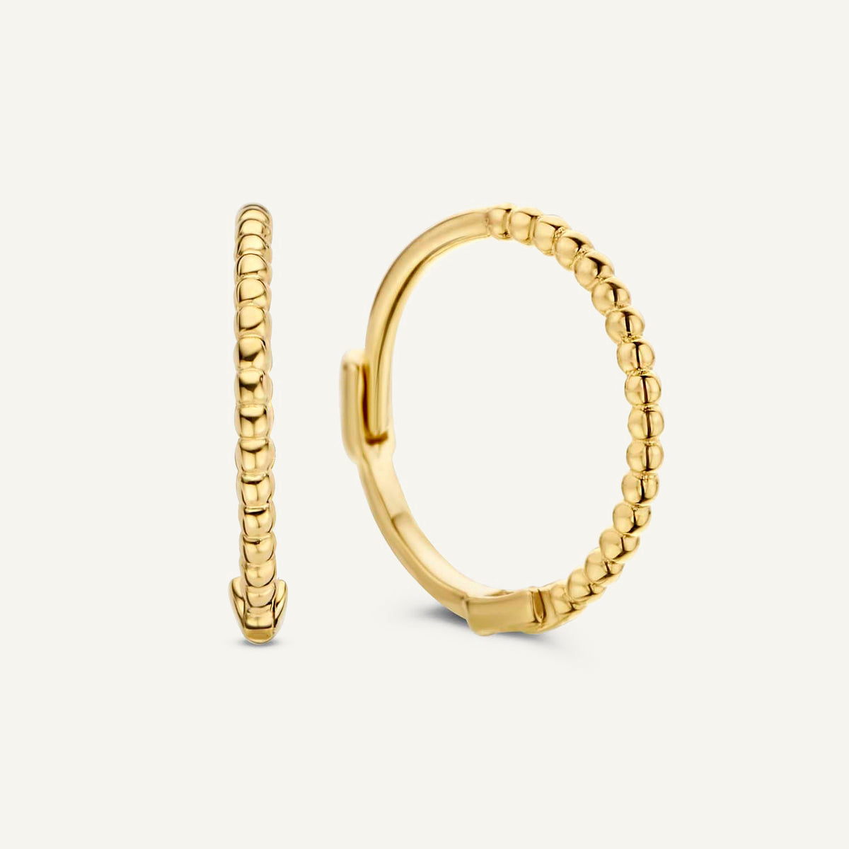Jackie Mini Dots Hoops in 14K Yellow Gold