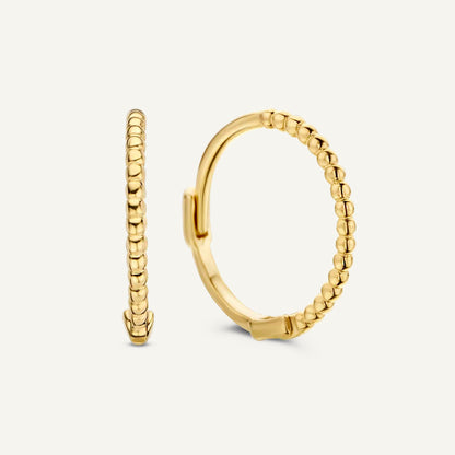 Jackie Mini Dots Hoops in 14K Yellow Gold