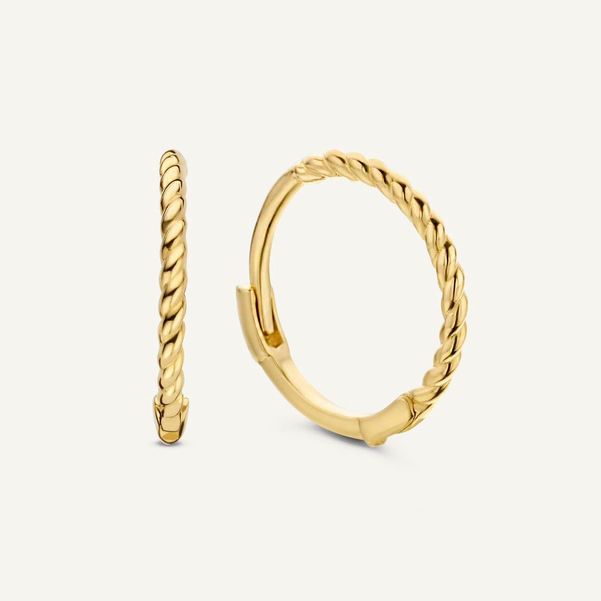 Jackie Twist Hoops in 14K Yellow Gold