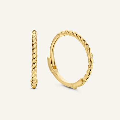 Jackie Twist Hoops in 14K Yellow Gold