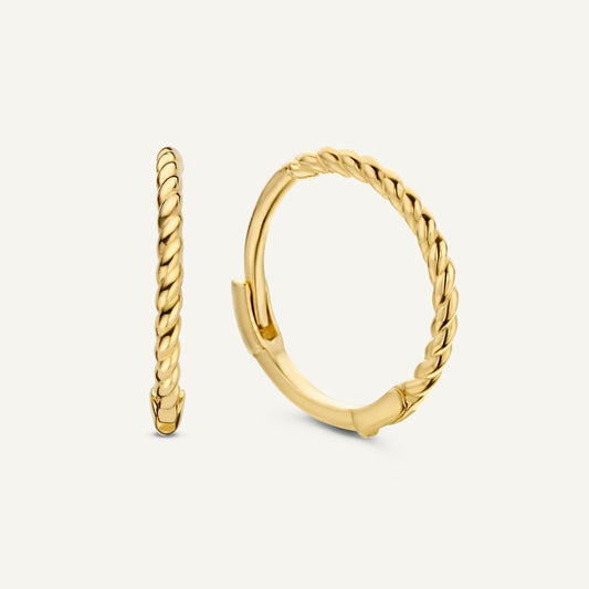 Jackie Twist Hoops in 14K Yellow Gold