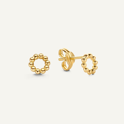 Jackie Bubbly Circle Studs in 14K Yellow Gold