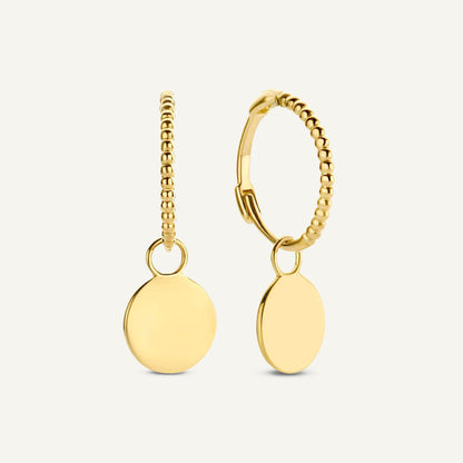 Jackie Fez Disc Hoops in 14K Yellow Gold