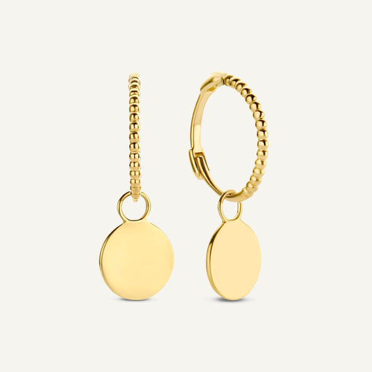 Jackie Fez Disc Hoops in 14K Yellow Gold