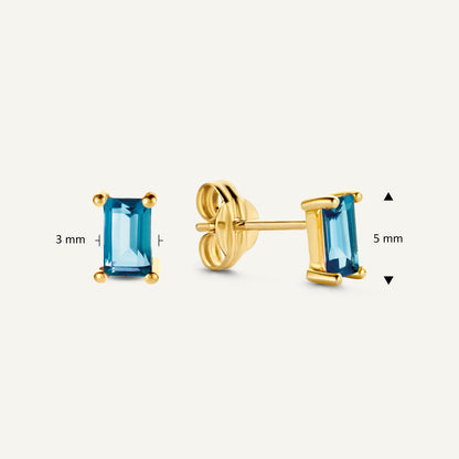 Jackie Medina Topaz Studs in 14K Yellow Gold dimensions