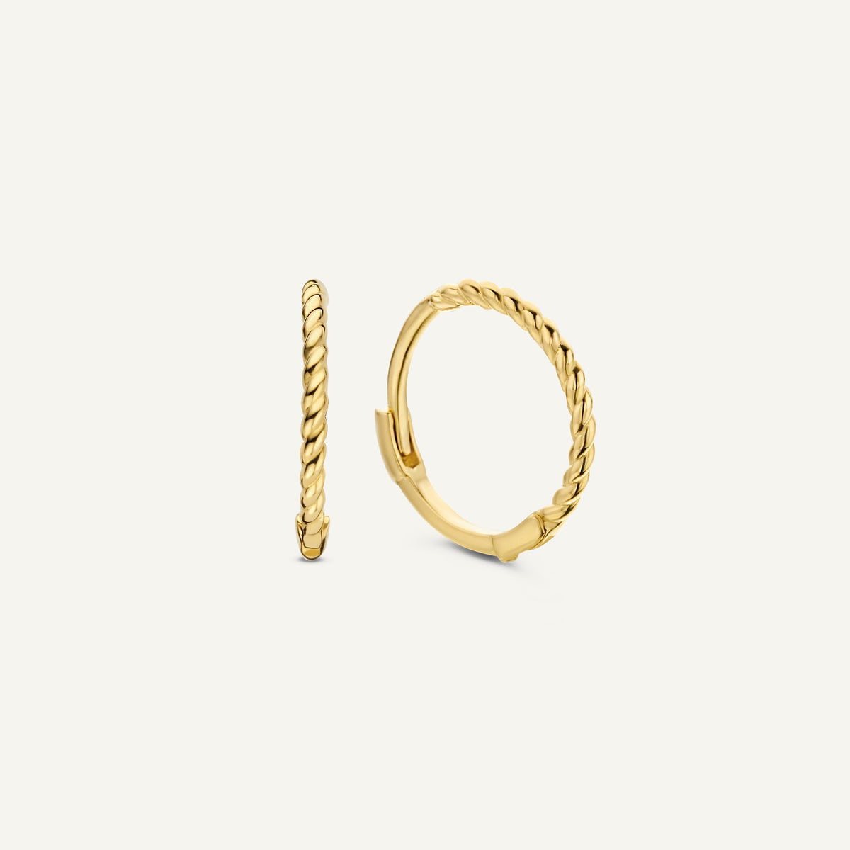 Jackie Twist Hoops in 14K Yellow Gold