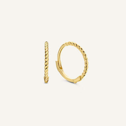 Jackie Twist Hoops in 14K Yellow Gold