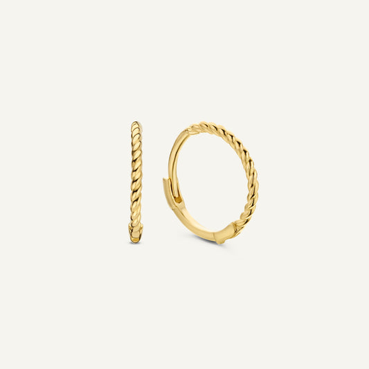 Jackie Twist Hoops in 14K Yellow Gold