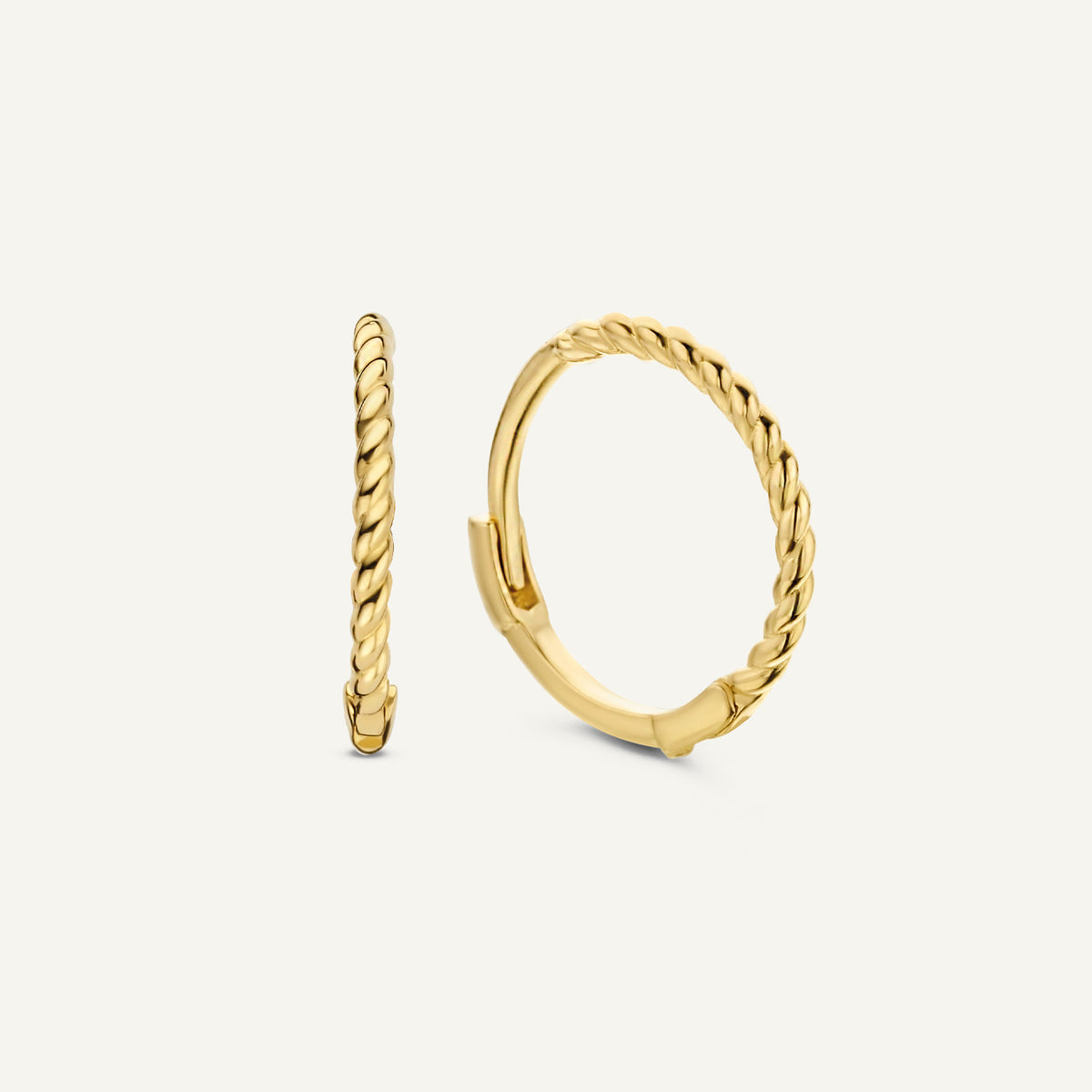 Jackie Twist Hoops in 14K Yellow Gold