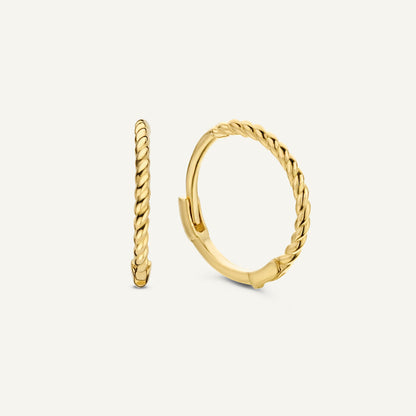Jackie Twist Hoops in 14K Yellow Gold