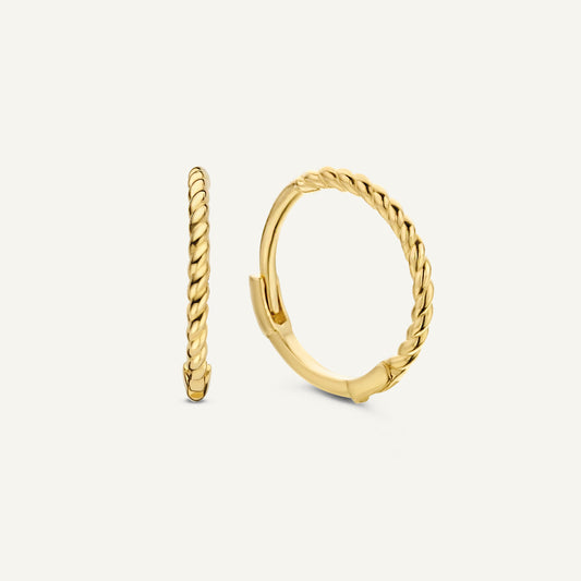 Jackie Twist Hoops in 14K Yellow Gold