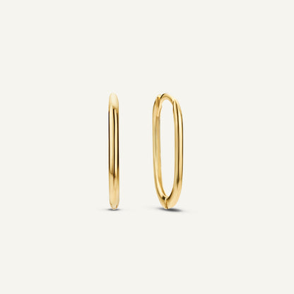 Jackie Grand Place Oval Hoops in 14K Yellow Gold