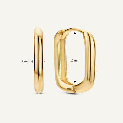 Jackie Grand Place Rectangle Hoops in 14K Yellow Gold dimensions