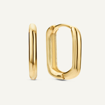 Jackie Grand Place Rectangle Hoops in 14K Yellow Gold