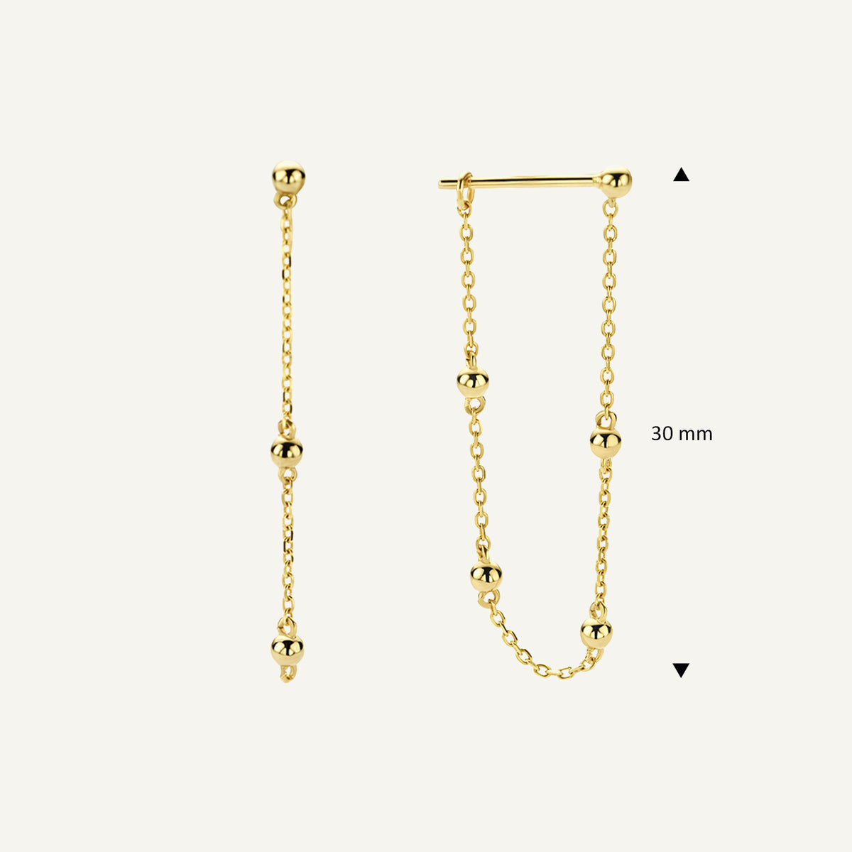 Jackie Bulles De Bruxelles Earrings in 14K Yellow Gold dimensions