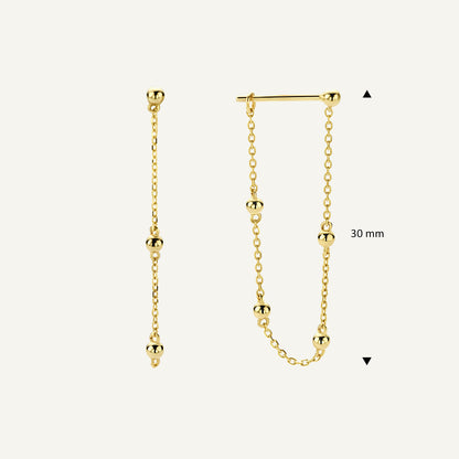 Jackie Bulles De Bruxelles Earrings in 14K Yellow Gold dimensions
