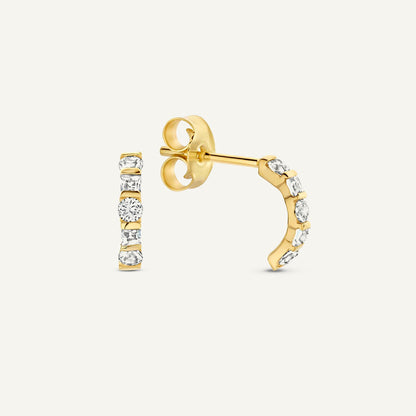 Jackie Gaudi Variado Topaz Studs in 14K Yellow Gold