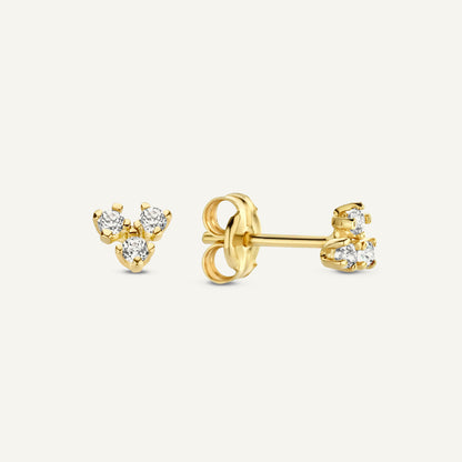 Jackie Miro Triangle Topaz Studs in 14K Yellow Gold