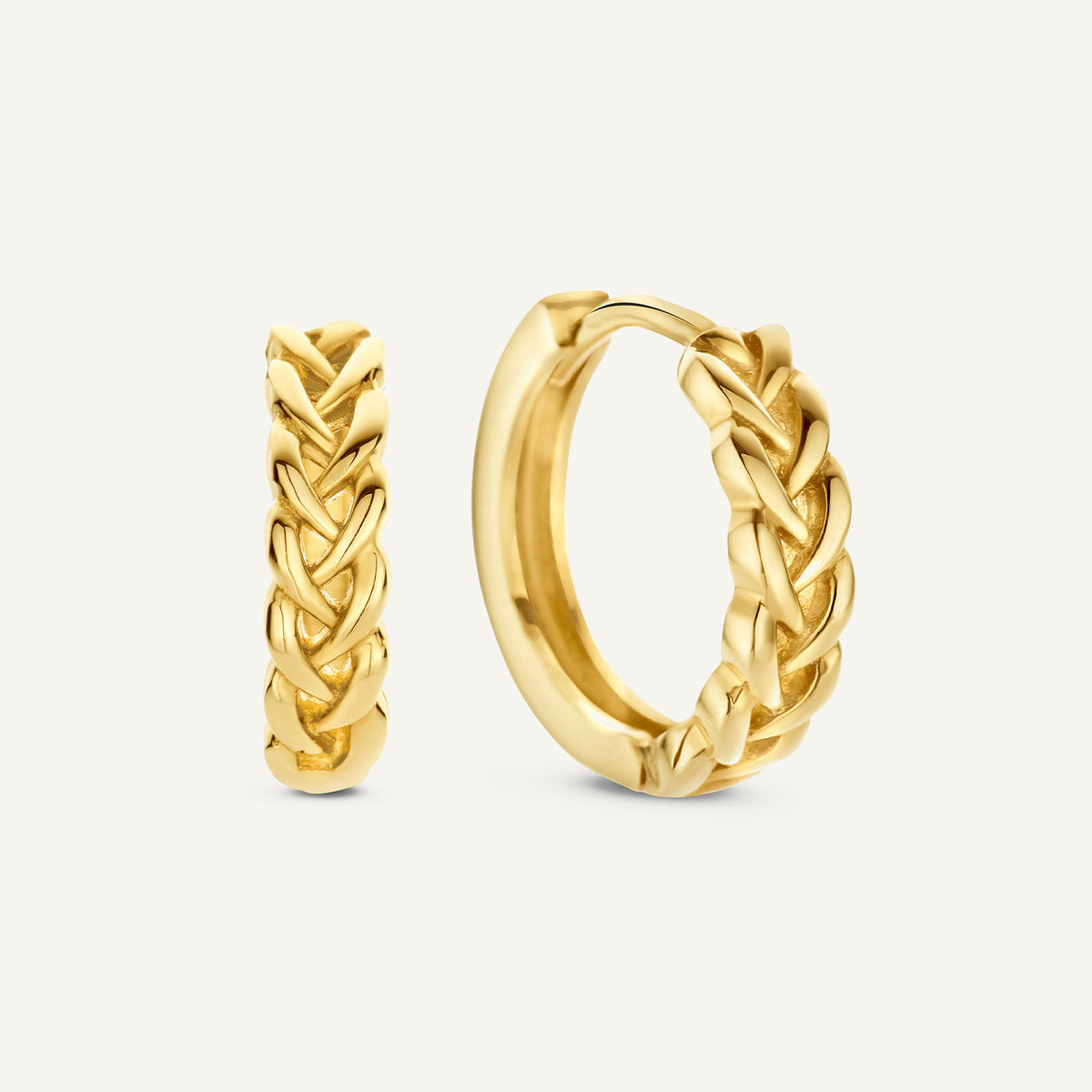Jackie Petit Sablon Hoops in 14K Yellow Gold