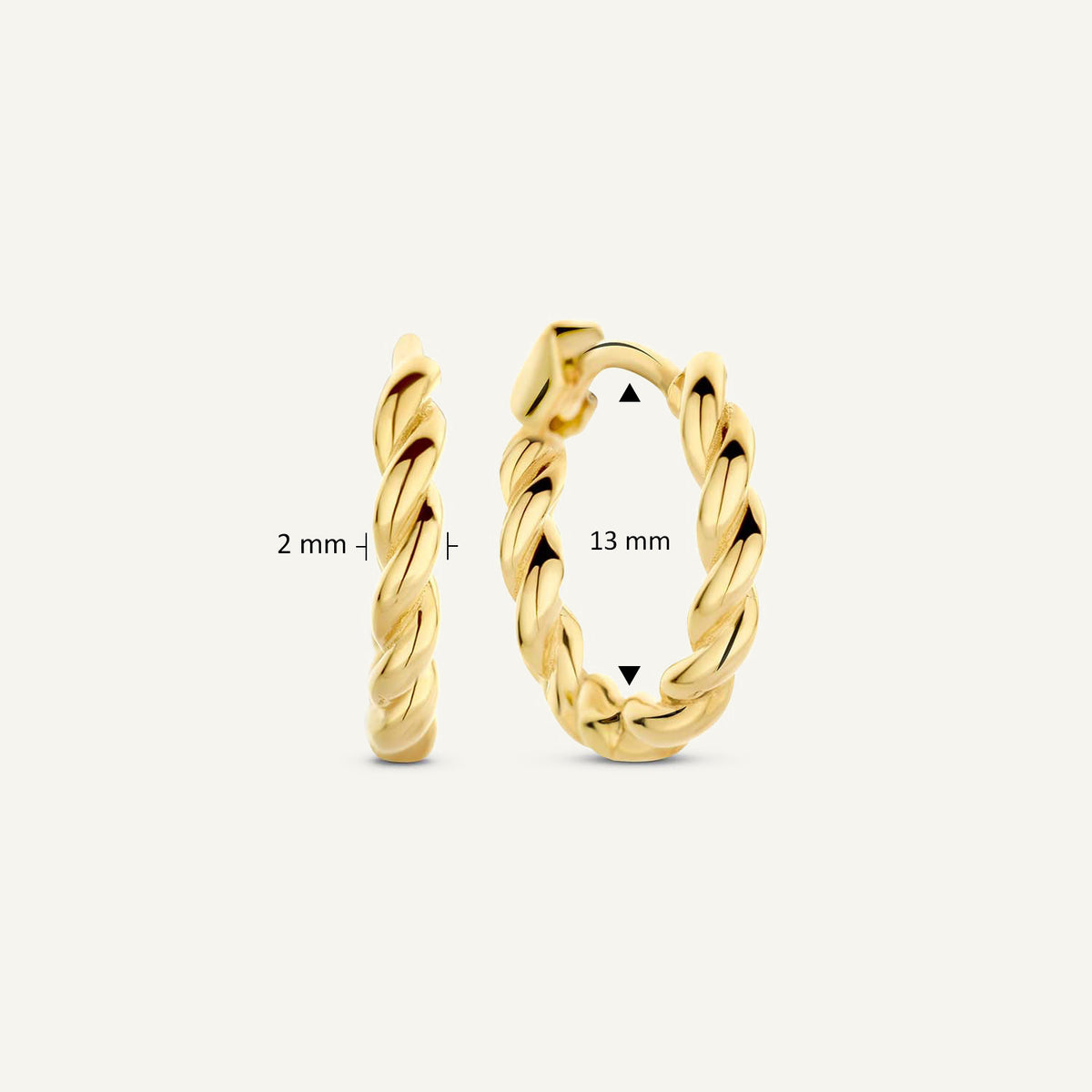 Jackie Litoral Hoops in 14K Yellow Gold dimensions