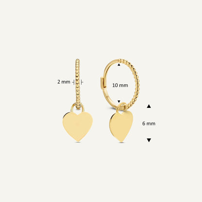 Jackie Corazon Hoops in 14K Yellow Gold dimensions