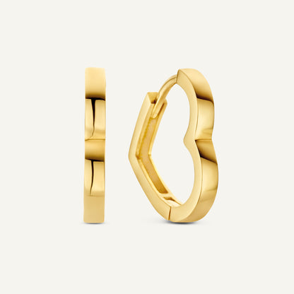 Jackie Hugging Hearts Hoops in 14K Yellow Gold