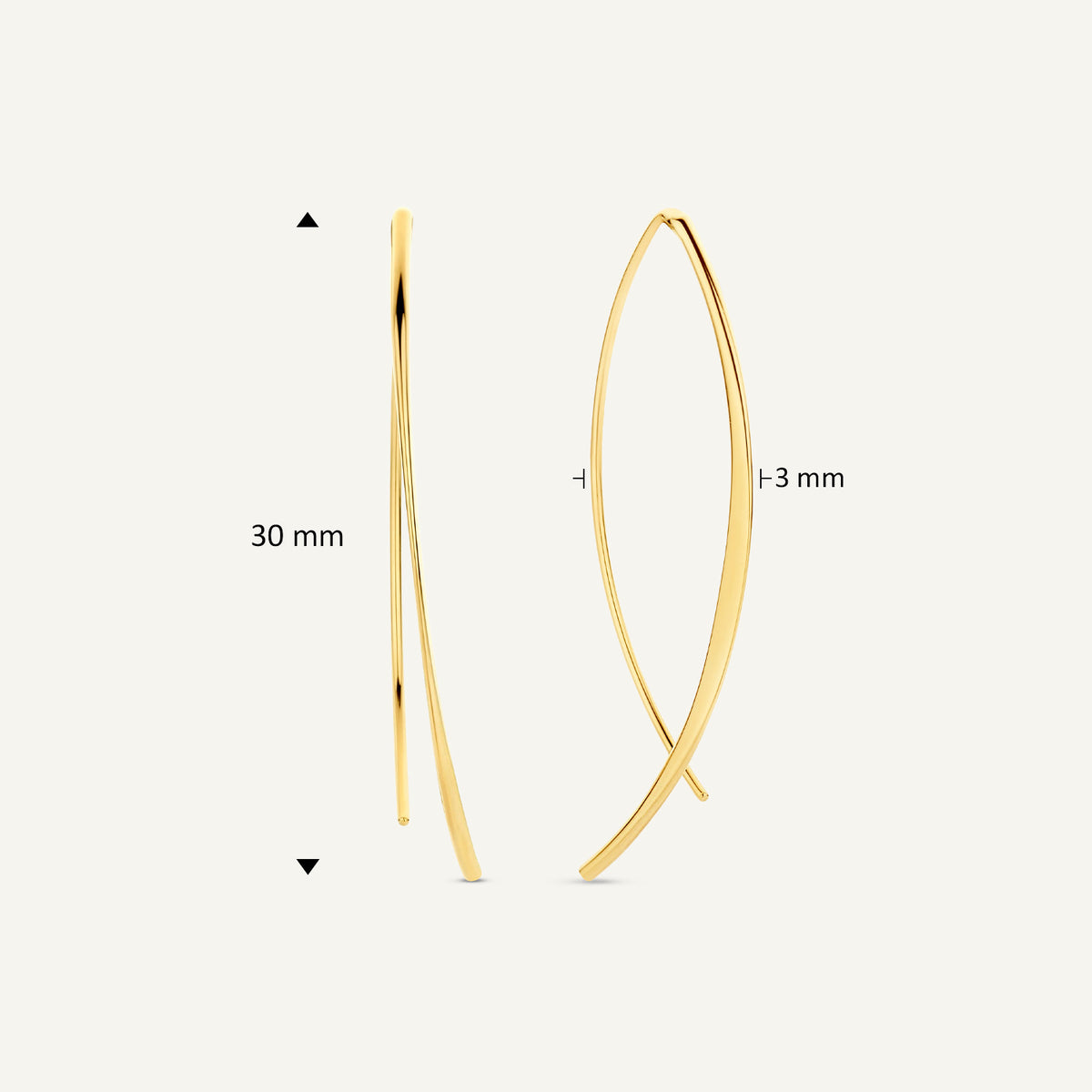 Jackie Mayfair Earrings in 14K Yellow Gold dimensions