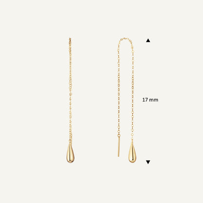 Jackie San Polo Threader Earrings in 14K Yellow Gold dimensions
