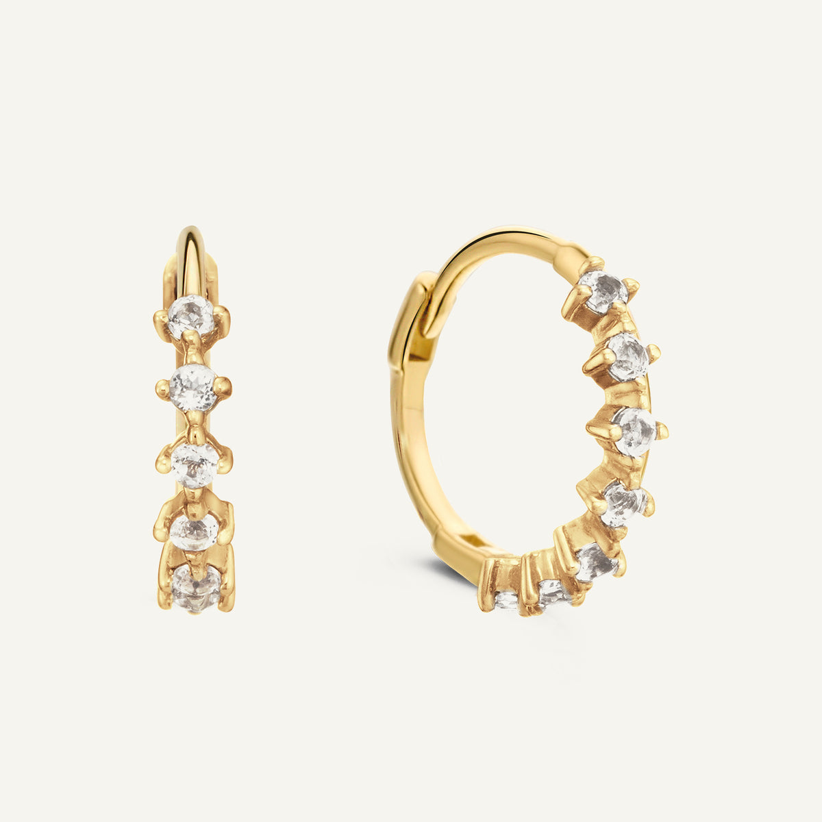 Jackie Radiance White Topaz Hoops in 14K Yellow Gold