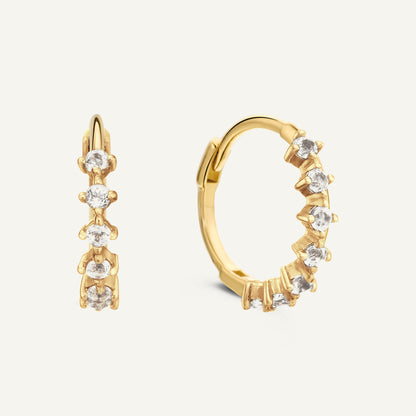 Jackie Radiance White Topaz Hoops in 14K Yellow Gold