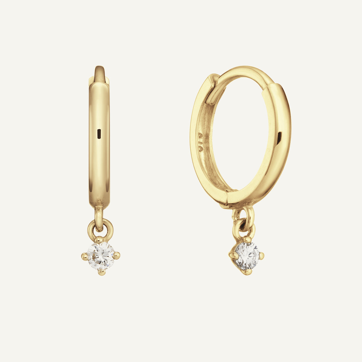 Jackie Shining Star Hoops in 14K Yellow Gold