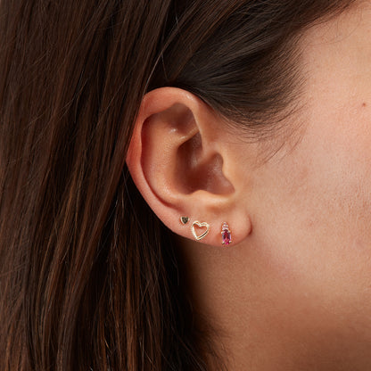 Jackie Vintage Pink Topaz Studs in 14K Yellow Gold worn on ear