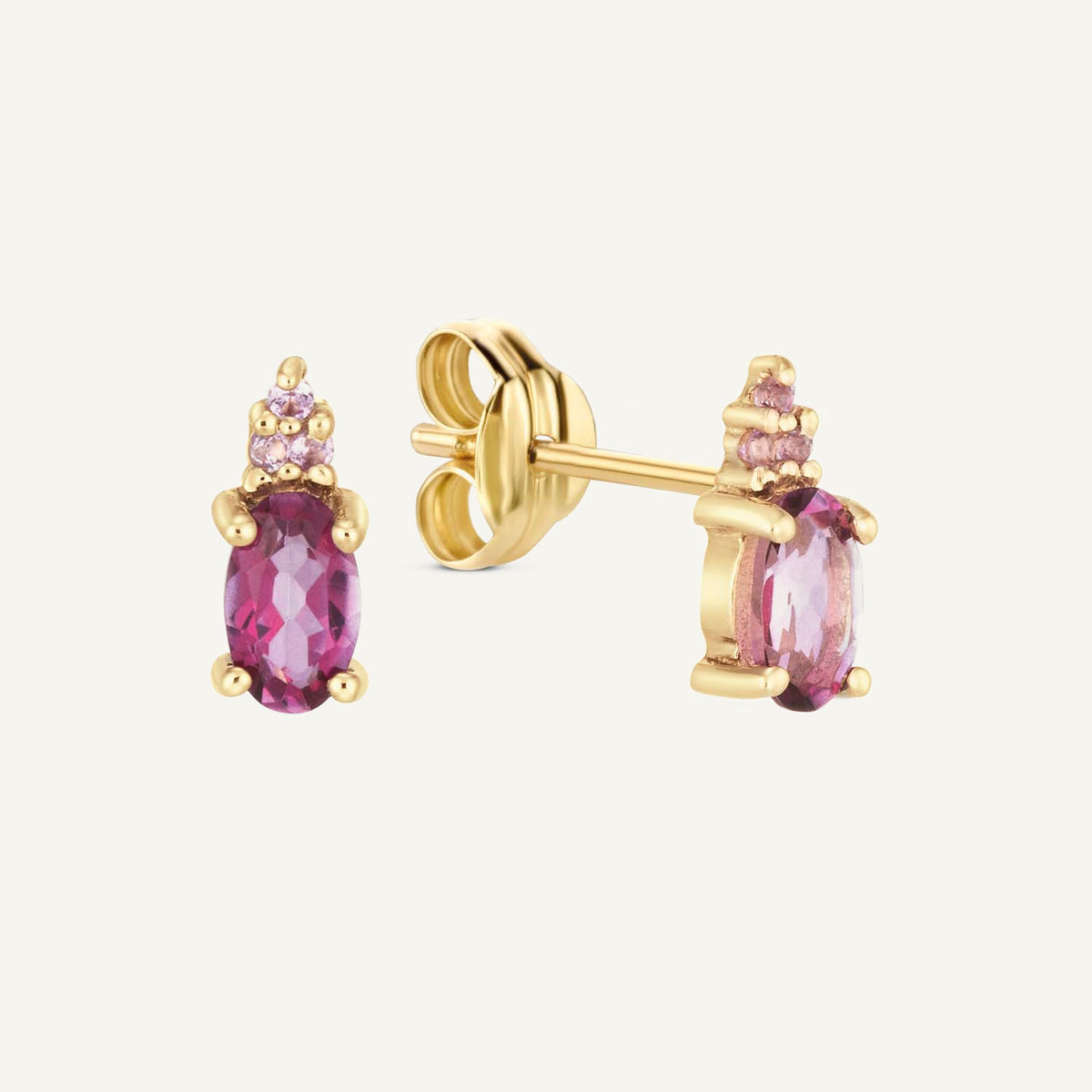 Jackie Vintage Pink Topaz Studs in 14K Yellow Gold