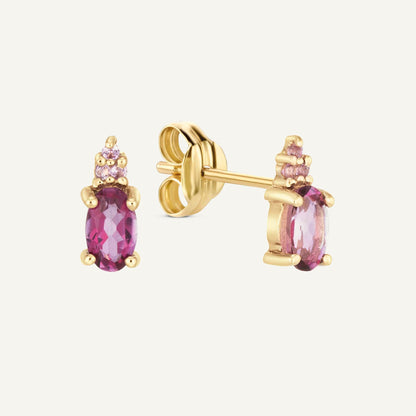 Jackie Vintage Pink Topaz Studs in 14K Yellow Gold