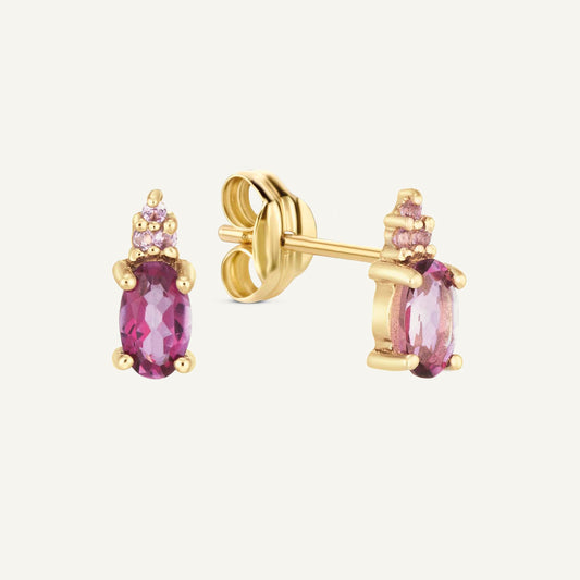 Jackie Vintage Pink Topaz Studs in 14K Yellow Gold