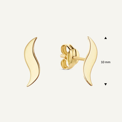 Jackie Masquerade Studs in 14K Yellow Gold dimensions