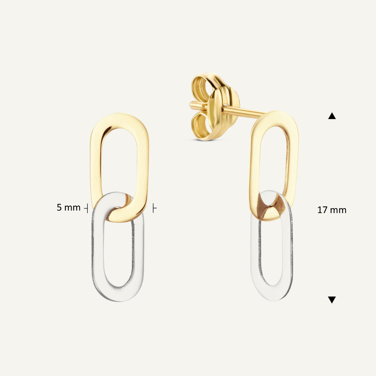 Jackie Cannaregio Bico Studs in 14K Yellow Gold dimensions
