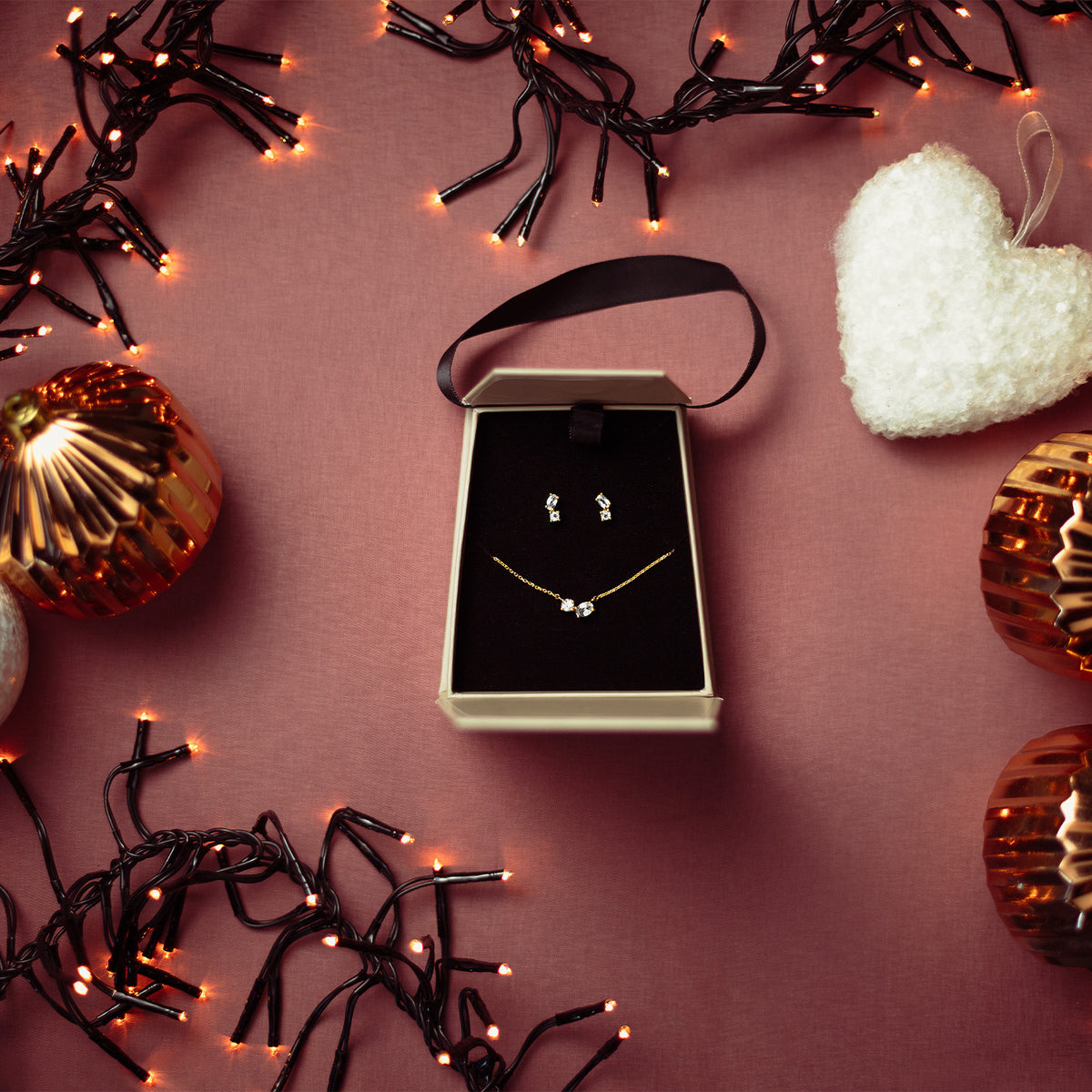 Jackie Festive Sparkling Studs in 14K Yellow Gold