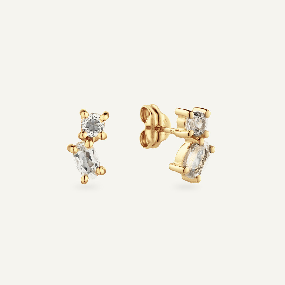 Jackie Festive Sparkling Studs in 14K Yellow Gold