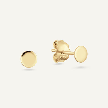 Jackie Disc Studs in 14K Yellow Gold