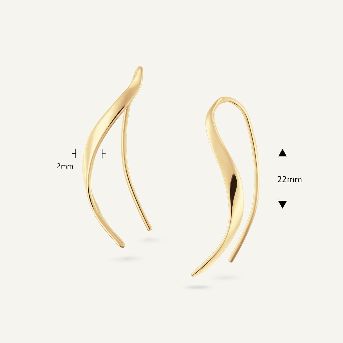 Jackie Beaulieu Earrings in 14K Yellow Gold dimensions