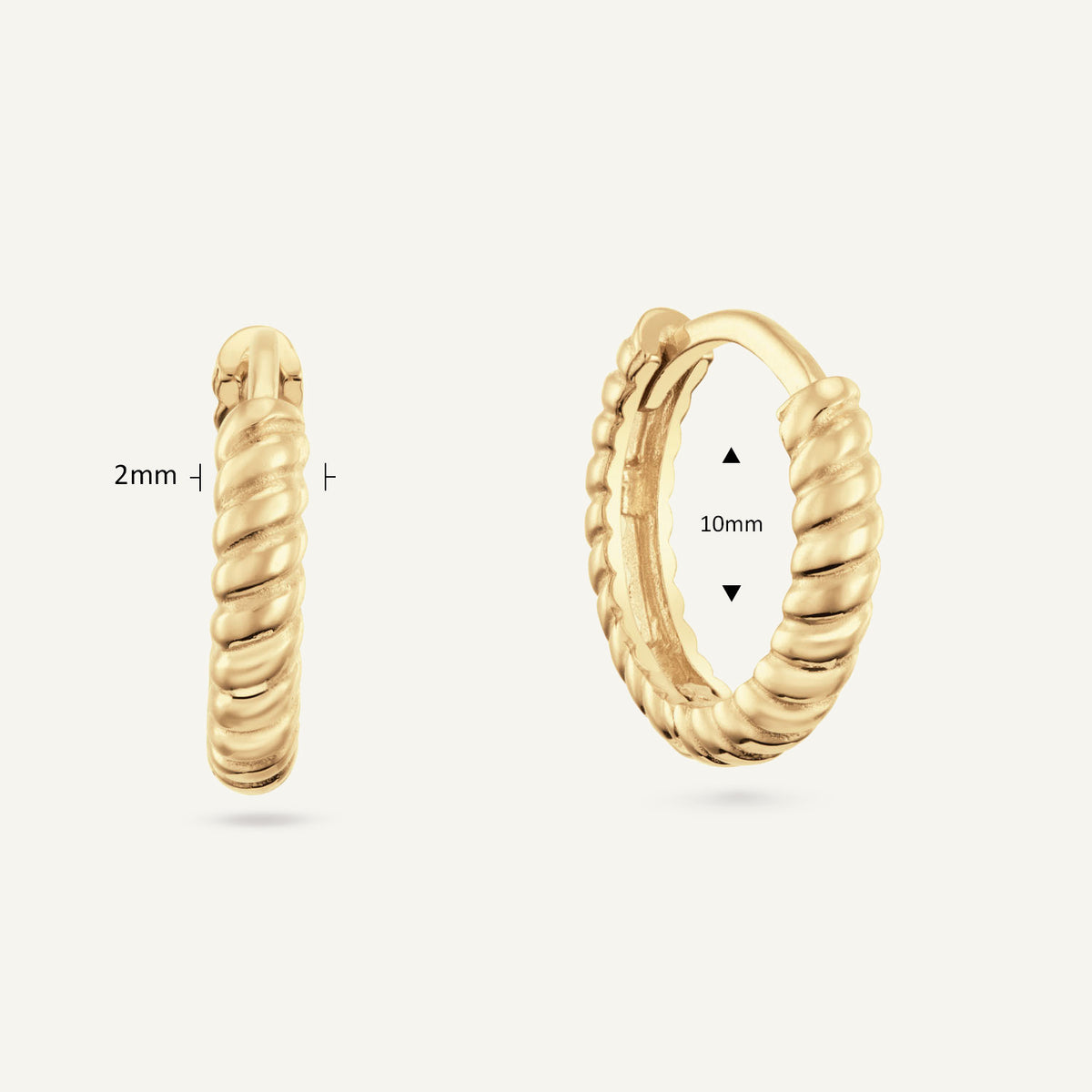 Jackie Cap Ferrat Hoops in 14K Yellow Gold dimensions