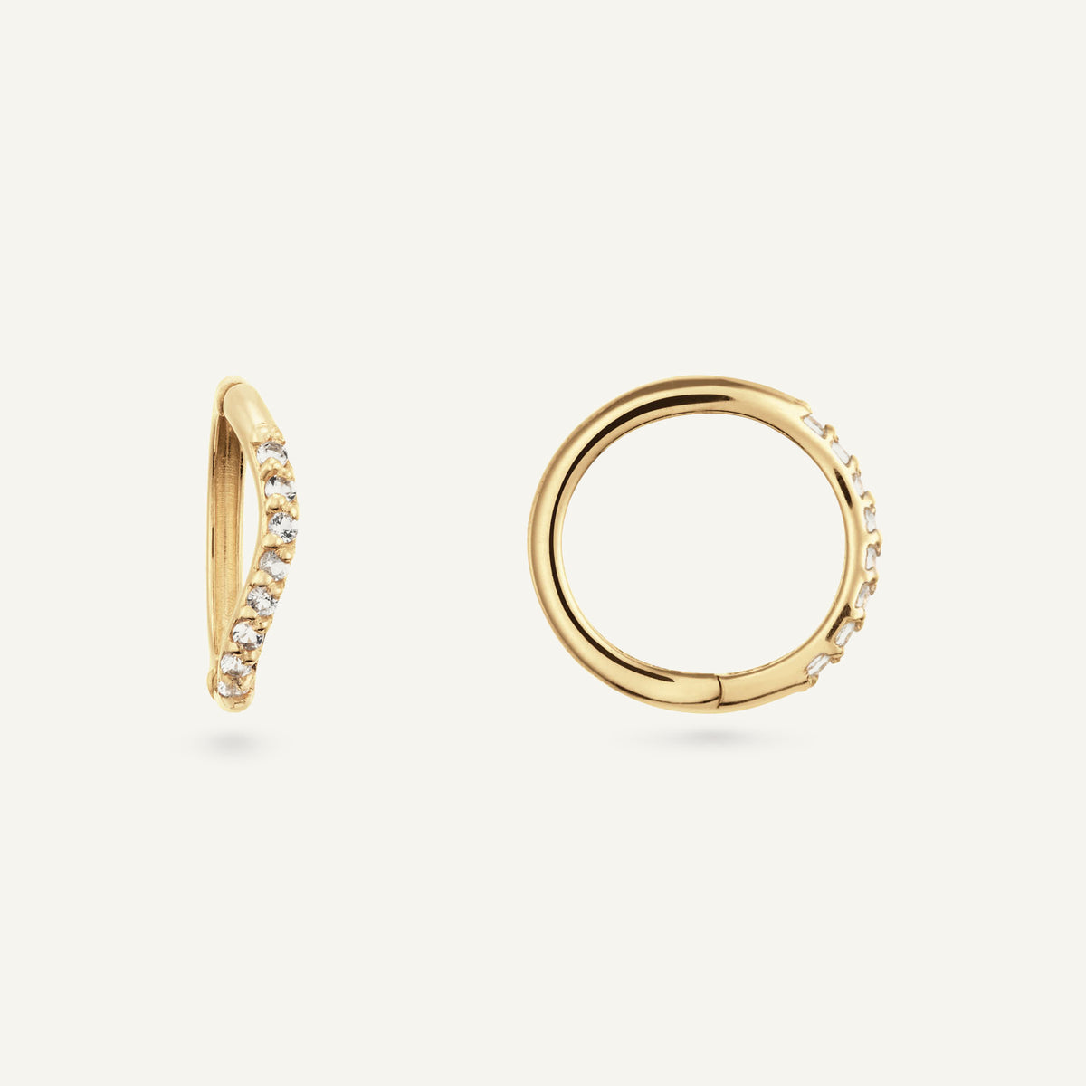 Jackie Riviera Piercing Hoops in 14K Yellow Gold