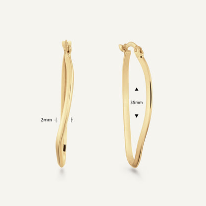 Jackie Antibes Hoops in 14K Yellow Gold dimensions