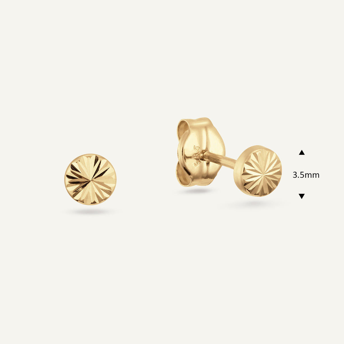 Jackie Soleil Studs in 14K Yellow Gold dimensions